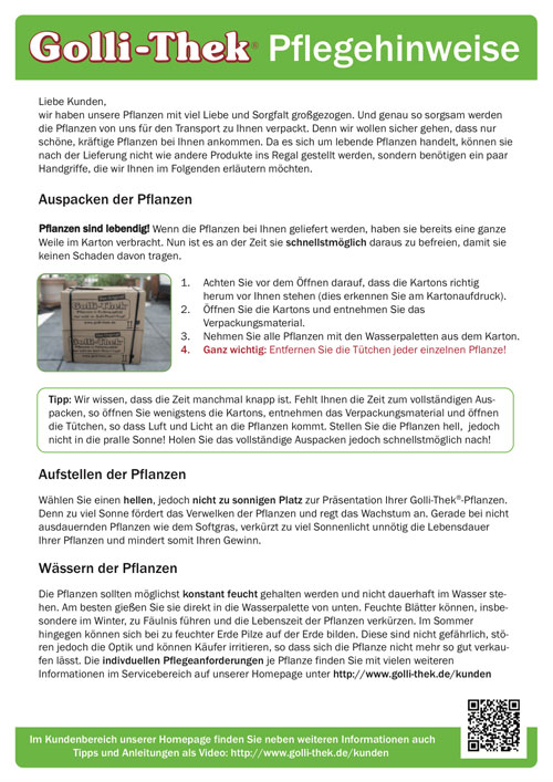Pflegehinweise Pflegehinweise
