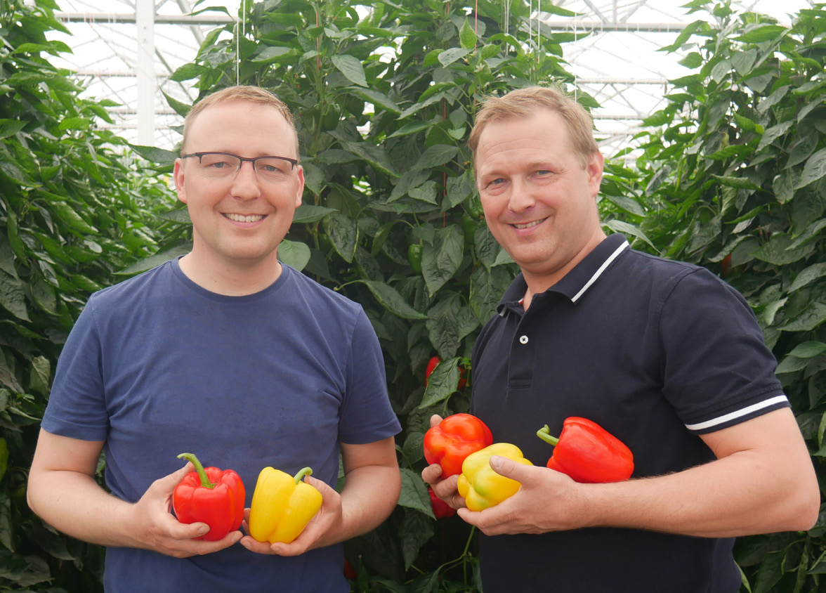 Stefan und Daniel mit Paprikas Stefan und Daniel mit Paprikas